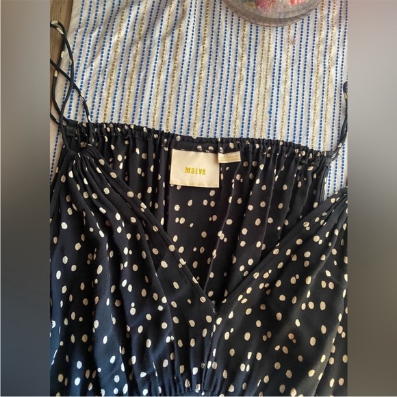 NWOT Anthropologie Maeve Finley Wide Leg Black White Polla Dot Flowy Jumpsuit 4 - Picture 12 of 14